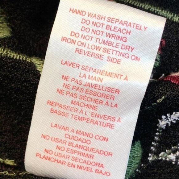 Red Carter Brianne Floral Embroidered Blouse Ruffle Sleeves Black Red  NWT S - Picture 11 of 11